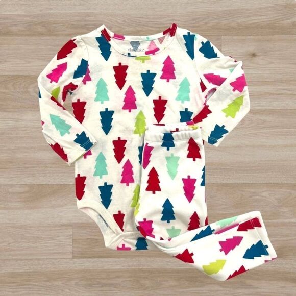 Okie Dokie Christmas Tree Matching Set 18 Months - Picture 1 of 13